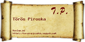 Törös Piroska névjegykártya