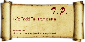Törös Piroska névjegykártya