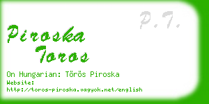 piroska toros business card
