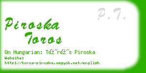 piroska toros business card